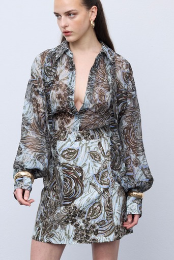 Alternative view of Mosaic Silver Anthesis Mini Skirt