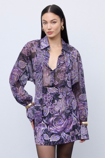 Alternative view of Mosaic Mauve Anthesis Mini Skirt